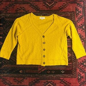 Vince Camuto Mustard Button-Up Cardigan